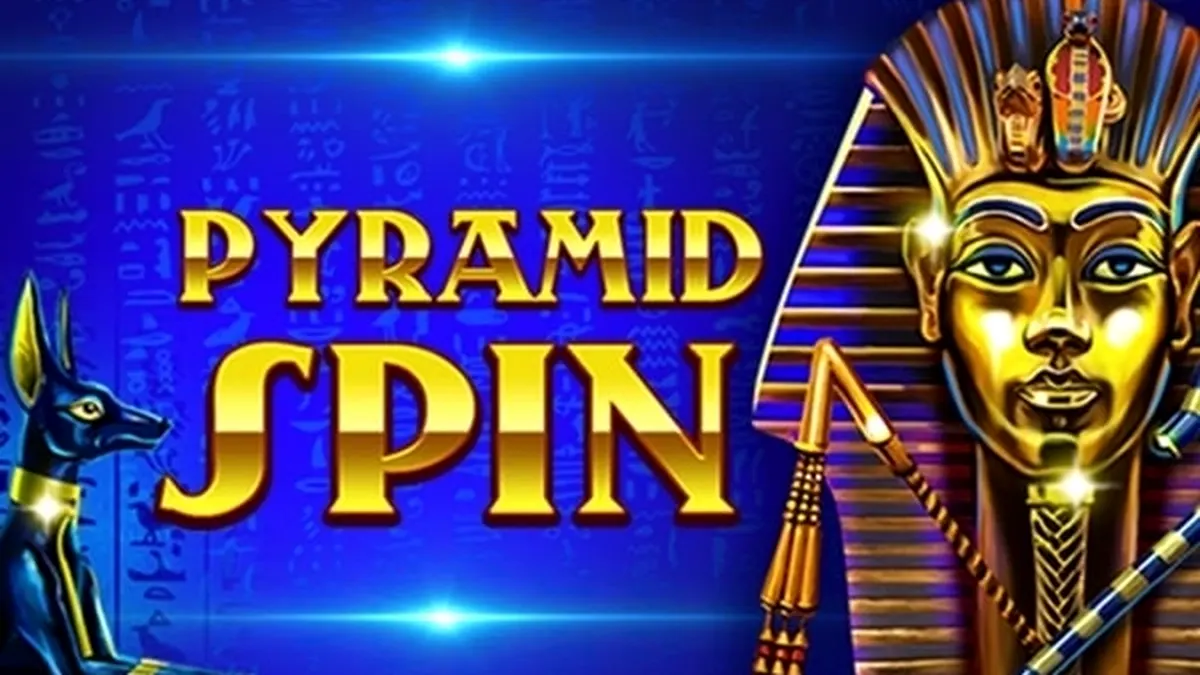 Tampilan layar permainan slot Pyramid Spin dengan latar belakang piramida